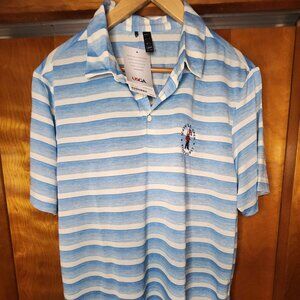 124th U.S. Open at Pinehurst Adidas 2-Color Stripe golf polo